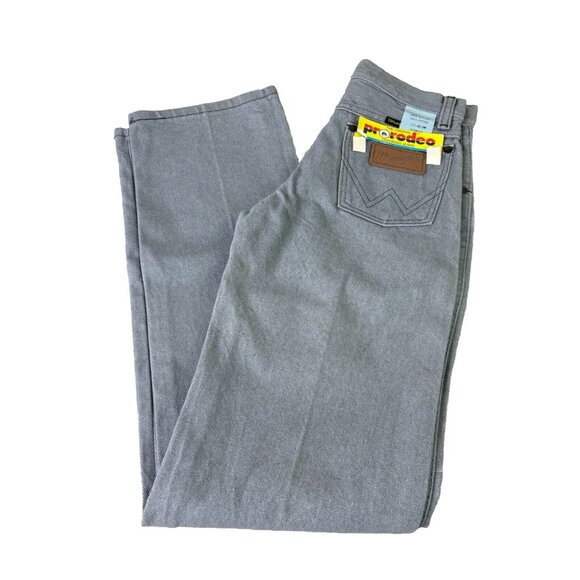 VTG Wrangler 12 Slim (Actual 24x28.5) Pro Rodeo 013MCGB Gray Jeans USA Old Stock